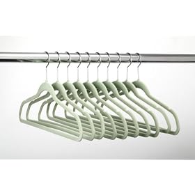 ULTRA-SLIM VELVET SUIT HANGERS - SET OF 10- Green