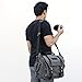 Evecase Large Canvas Messenger DSLR Digital Camera Travel Bag w/Rain Cover, Tablet/Laptop Compartment, Removal Padded Insert and Shoulder Strap - Black