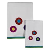 Alex Bubble Dots Hand Towel - White