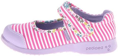 Pediped Flex Girl's Bree Candy Stripe Mary Jane Shoes, Bubblegum, 29