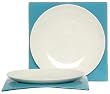 Arched Sky Blue Layered Glass Tray with Porcelain Plate 8.25"D
