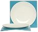 Arched Sky Blue Layered Glass Tray with Porcelain Plate 8.25"D