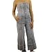 Women's Baby Phat light denim jumpsuit halter dress. 100% authentic urban brand name strapless tube top plus jeans set featuring front button closure top slight distress light denim. Unique jumpsuit with 4 pockets and logo embroidered on the back pocket. Great designer denim presented by KLS Kimora Lee Simmons.