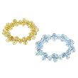 Set of 2 Faceted Glass Rondell Stretchy Bracelets - 7.5'' Length - Yellow and Blue