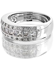 Platinum Brilliant Princess Cut and Round Brilliant Diamonds make this ring spectacular. 1 3/4 CTW