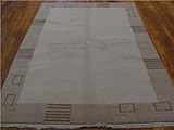 IMAGE OF 5'5 x 7'10 Beige Hand Knotted Wool Modern Tibet Rug