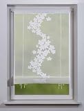 Wohnprofi Raffrollo Blumenwelle mit Bindeb�ndchen (transparent, wollwei�, 140x100 cm)