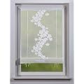 Wohnprofi Raffrollo Blumenwelle mit Bindeb�ndchen (transparent, wollwei�, 140x80 cm)