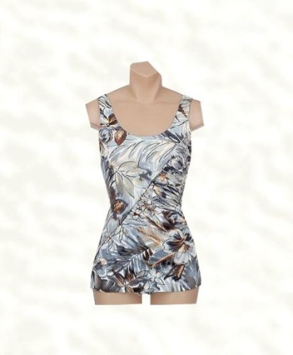 It Figures! Tummy Thinner Collection Caravan Diagonal Sheath Style Swimsuit RETAIL VALUE $115