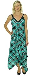 Sleeveless Plaid Print Asymmetric Polyester Maxi Dress 