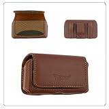 Brown Premium Leather Case / Pouch / Holster with Belt Clip for Apple iPhone by HarryOnline.