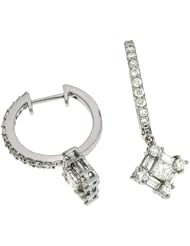 14K White Gold 1.01cttw Round Diamond Earring