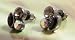 Fashion earrings 943 black and grey stud design in dark coloured metal - for pierced ears