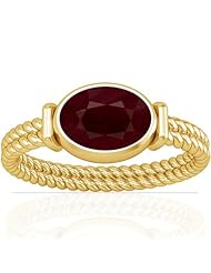 14K Yellow Gold Oval Cut Ruby Womens Astrological Ring