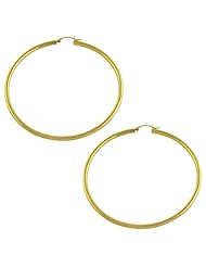 14 Karat Yellow Gold 3x70mm Polished Tube Hoop Earrings