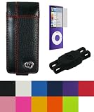 Special Edition Flip Leather Case with Swivel Belt Clip + Screen Protector for Apple iPod Nano Nano-Chromatic 4th Generation 8gb 16gb + Bonus Young Micro Shoe Silicone Pouch for Nike+ Sensor (Nano Chromatic Not Included)