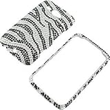 Rhinestones Protector Case for HTC Status, Zebra Stripes Full Diamond