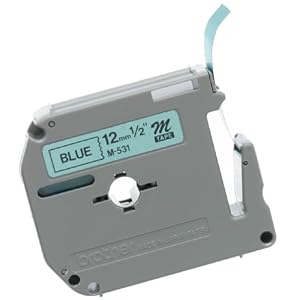 Brother Tape Cartridge 0.5IN Wide, Non-laminated Black On Blue ( M531 )