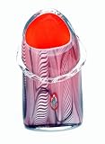 Italian Design Ruby Flame Millefiori Huge Glass Vase