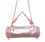Tarina Tarantino PEARL AND CRYSTAL BARBIE Soft Italian Leather Handbag Metallic Pink Pink *