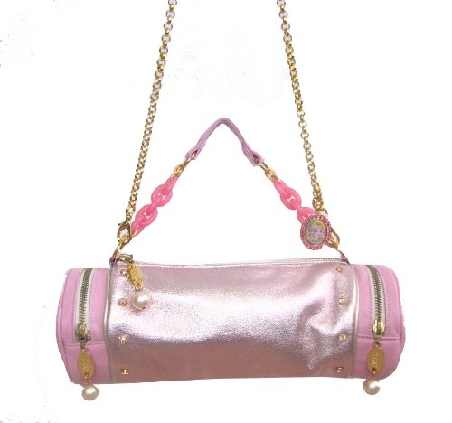 Click here to buy Tarina Tarantino PEARL AND CRYSTAL BARBIE Soft Italian Leather Handbag Metallic Pink Pink * by Tarina Tarantino.