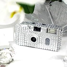 Silver Rhinestone Embellished Wedding Cameras - Disposable Wedding Cameras by Pixior