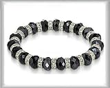 Bracelet Jet Black Austrian Crystal Beads BRS001
