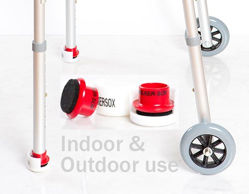 WALKERSOX KIT - Indoor & Outdoor Walker Glides, red