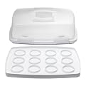 Wilton Ultimate 3-in-1 Cupcake and Cake Caddy - White/ Clear