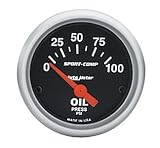 Auto Meter 3327 Sport-Compact Short Sweep Electric Oil Pressure Gauge