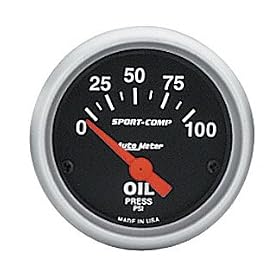 Auto Meter 3522 2-5/8" 0-100 PSI Short Sweep Electric Oil Pressure Gauge