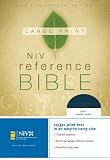 NIV Large Print Reference Bible, Personal Size (Navy Bonded Leather)