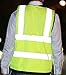 Misslo 4 Pockets High Visibility Safety Vest with Reflective Strips, Mesh Neon Yellow (Large)