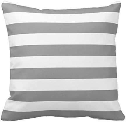Generic Dark Gray and White Stripe Pattern Throw Pillow Covers Pattern Pillowcase Throw Cushion Cover Gold White 18 x 18 Home Sofa Bed Car Cushion Cover