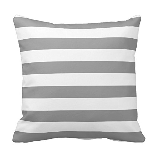 Generic Dark Gray and White Stripe Pattern Throw Pillow Covers Pattern Pillowcase Throw Cushion Cover Gold White 18 x 18 Home Sofa Bed Car Cushion Cover