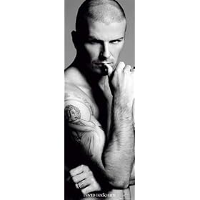 David Beckham (Tattoo, Door) Sports Poster Print - 20" X 61"