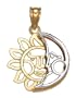 14k Yellow and White Gold Sun/Moon Charm