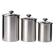 Brushed Stainless Steel 3-pc. Canister Set