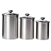 Oggi Stainless Steel Airtight 3 Piece Canister Set