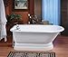 Cheviot 2102-WW-BN White/White/Brushed Nickel Traditional Cast Iron Bathtub With Faucet Holes In Wall Of Tub