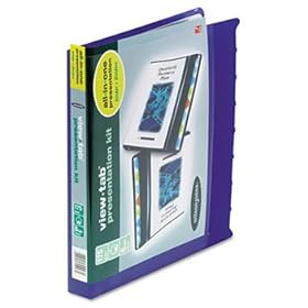 View-Tab Round Ring Presentation Binder, 8-Tab Style, 1 Capacity, Blue