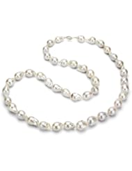 Sterling Silver 10-11mm White Nuclated Freswater Pearl 28" Necklace.