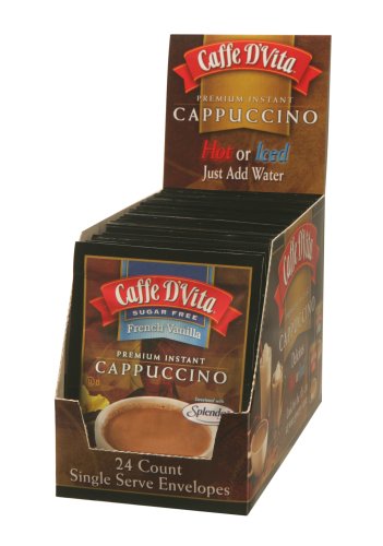 Caffe D'Vita Sugar Free French Vanilla Cappuccino, 24-Count Boxes (Pack of 3)
