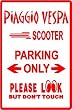 PIAGGIO VESPA PARKING motorcycle race sign