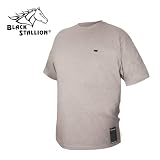Black Stallion FTS6-GRY Gray Flame Resistant Cotton Short-sleeve T-Shirt - X-Lar