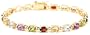 Yellow Gold Plated Sterling Silver Multi-Gemstone Bracelet, 7"