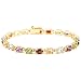 Yellow Gold Plated Sterling Silver Multi-Gemstone Bracelet, 7"