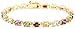 Yellow Gold Overlay Sterling Silver Multi-Gemstone Bracelet, 7