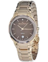 Skagen Womens 822SRXD Quartz Stainless Steel Brown Dial Watch