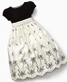 Cinderella Girls Satin & Velvet Embroidered Dress